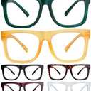 Eyekepper 6 Pack Metalless Screwless Spring Hinges Reading Glasses Women Men Readers Oversized Cheaters Eyeglasses +3.75