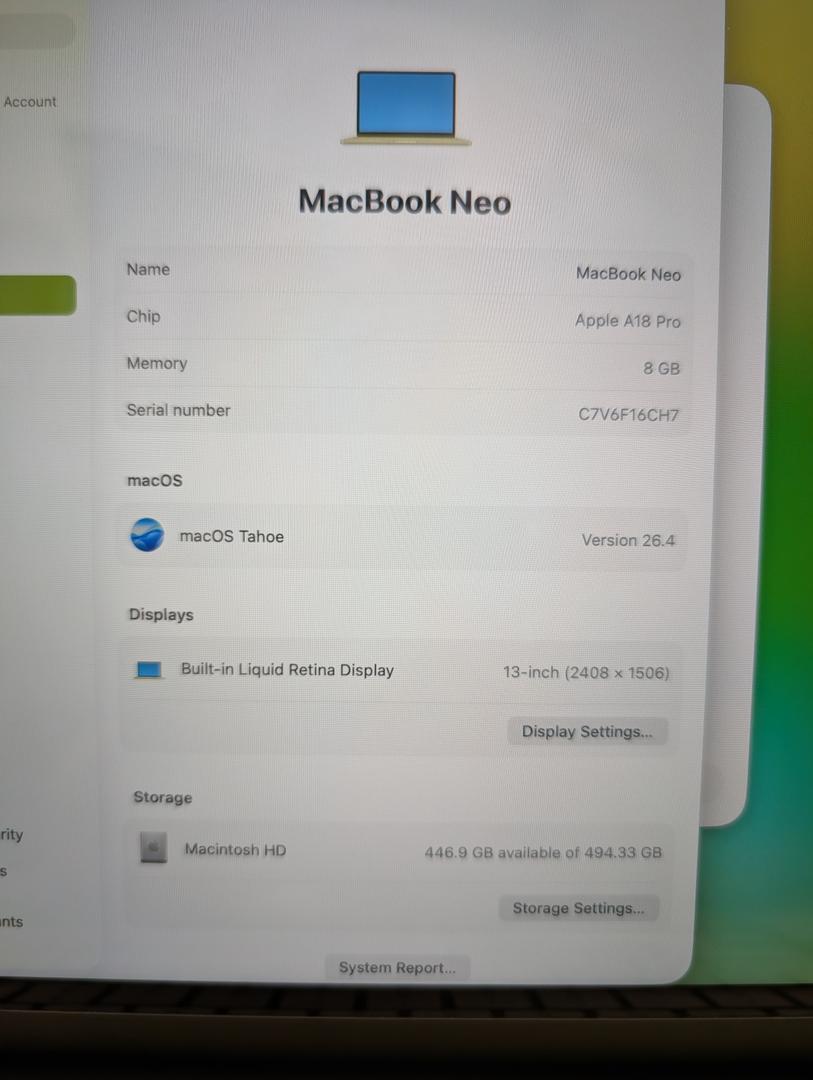 Apple 2026 MacBook Neo 13-inch Laptop with A18 Pro chip: Built for AI and Apple Intelligence, Liquid Retina Display, 8GB Unified Memory, 512GB SSD Storage, 1080p FaceTime HD Camera, Touch ID; Citrus