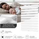 AOSKY Cordless Zebra Blinds for Windows Pull Down Roller Window Shades Dual Layer Light Filtering Privacy for Day and Night, Free-Stop Door Shades for Home Easy to Install (32" W X 64" H, White)