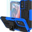 for Moto G Play 2024 Case with 2 Pack Screen Protector,Military Grade Shockproof, Heavy Duty Robust Bumper Cover with Kickstand for Motorola G Play 2024 Phone Blue
