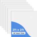 Frienda 6 Pcs 2ft X 2ft Drop Ceiling Tiles PVC Smooth Ceiling Panel Easy Drop in Installation for Waterproof Washable and Fire Rated to Prevent Breakage (White)