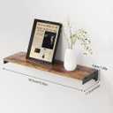 Floating Shelves for Wall, Shelves for Decor Storage Set of 6, Wall Mounted Wood Shelf for Bedroom, Living Room, Bathroom, Kitchen,Long Picture Ledge Shelves. (Brown), 15.7 Inches X 5.1 Inches X 1.7 Inches