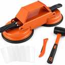 Floor Gap Fixer Tool,Enhanced Suction Cup,45° Striking Surface | Silent Felt Pads|Suitable for hardwood,laminate,vinyl,LVP|Beginner-friendly|With Slot Cutter, Hammer, and 5 Sticky Pads