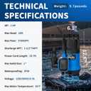 ZLAISS 1HP Submersible Water Pump - 3700 GPH Portable Water Pump with Automatic Float Switch for Removing Muddy Dirty/Clean Water from Swimming Pool, Pond, Garden, Hot Tub