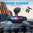 360 Degree View 4 Channel Dash Cam 5G WiFi & App Control, GEMEK 2K Front and Rear Inside, Left and Right Dash Camera for Cars, Free 64GB TF Card, G-Sensor, Night Vision, 24-Hour Parking Mode