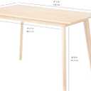 Amazon Basics FSC Certified Sturdy Solid Wood Rectangular Dining Table, Easy Assembly, Kitchen Table, 29.5"D x 47.2"W x 29.5"H, Natural Wood