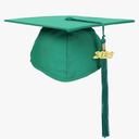 Unisex Adult Matte Graduation Cap with Tassel Year Charm 2025 Pack of 2, Green