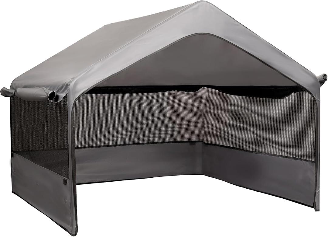Extra Large Outdoor Dog Tent Replacement Canopy, Big Dog Shade Shelter with Three-Sided Breathable Mesh Windows 4'x 4'x 3.3', Canopy Roof Only (Metal Frame Not Included)