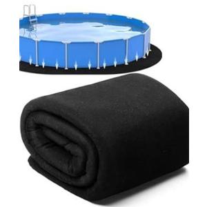 Tinideya Oval Pool Liner Pad Strong Durable Puncture Resistant Floor Mat Polyester Geotextile Above Ground Pool Accessories Delicate Floor Pad for Swimming Pools Bath, Black(15 x 30 ft)