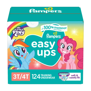 Pampers Training Pants - Easy Ups Girls & Boys - Size 3T-4T, 124 Count, My Little Pony Potty Underwear 