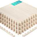 Yes4All EVA Interlocking Mats, Puzzle Floor Tiles, Foam Floor Padding with Border for Furniture, Home Space, Living Room, Garage (I. 48 Square Feet (12 Tiles) - Light Walnut Wood)