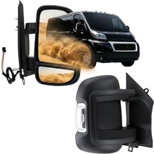 Right Passenger Side Mirror Compatible with 2014-2026 Ram Promaster 1500/2500/3500 with Power Glass Heated turn signal light manual folding Replace#CH1321376 5VE98JXWAD(8Pins)