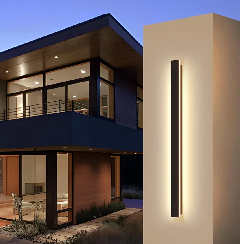 Modern Linear Outdoor Wall Light 31.5Inch 3000K IP65 Waterproof Long Strip Wall Lights Fixture Porch Lights Exterior Lighting Fixture for Patio & Front Door