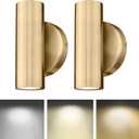 2-Light Wall Light, Brass Gold Wall Sconce, Indoor Up and Down Wall Lamp for Bedroom Bathroom Stair Entryway (2 Pack), WL4830-2W-BB-2PK