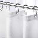 NEATERIZE Stall Shower Curtain White - Hotel Style Shower Curtains for Bathroom with Waffle Design, 36x72 Inches - White Fabric Shower Curtain - Cortinas de Bao Elegantes
