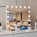 Hollywood Vanity Mirror with Lights, Lighted Makeup Mirror with 10X Magnification, Vanity Makeup Mirrors with Lights, USB Charging Port Touch Control, 14 LED Bulbs 3 Lighting Modes