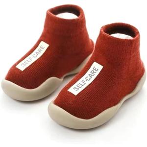 Toddler Shoe Socks, Baby Shoe Socks, Soft Non-Slip, Comfortable and Breathable (Red)