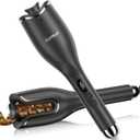 Hair Curling Irons, Automatic Portable Rotating Curling Iron with LCD Display,4Temperature Settings, Timers(12-19s),Auto Shut-Off, Anti-Scald, Anti-Tangle, Lightweight, Fast Heating & Easy Use for Travel (Gray)