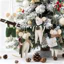 Set of 4 Christmas Felt Mice Ornaments, 5" Mini Hanging Wool Tourist Mouse Figurines, Tiered Tray Tabletop Decor, Animal Crafts Cute Xmas Tree Festival Holiday Easter Gifts Home Office Party Supply