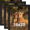16x20 Poster Frame set of 3, Modern Style Woode Frame Black, Vertical & Horizontal Wall Hanging Large Studio Gallery Picture Frame for Photos, Posters & Art Prints best gift