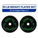 BalanceFrom Olympic Bumper Plate Weight Plate, 25 lbs Pair Black