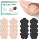 Ball of Foot Cushions for Women - Welnove Floral Design Metatarsal Pads for Pain Relief High Heels Insert Comfort Non Slip Forefoot Cushion for Pumps, Flats, Stilettos (Black & Beige, 8 Pairs) (Multicolor)