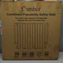 Cumbor 29.243" Baby Gate for Stairs, Wall-Mounted (Drill Required), Expandable No Bottom Bar Dog Gate, Auto Close Extra Wide Walk Thru, Pet & Toddler Proof Gate, Top & Bottom of Stairways(Black)