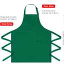 Unisex Apron with Pockets for Cooking, Salon & Art - 100% Cotton Adult Kitchen, Chef, Stylist Apron (Green)
