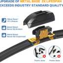 GSPSCN 26''+18'' Metal Base 2X Lifespan Windshield Wiper Blades (Pack of 2)OEM Quality Premium Original Quiet Wiper BladesStable All-Season J Hook Replacement Wipers