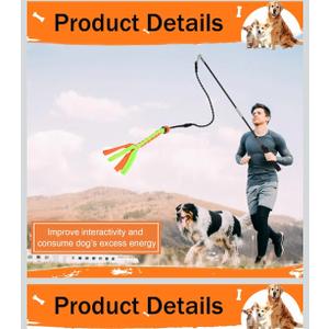 Flirt Pole for Dogs, Interactive Dog Toys Teaser Wand Play Pole with Rope
Tug of War Chase Toy,Lure Chewing Toy for Small Medium Large Dogs Puppy Outdoor Exercise&Training