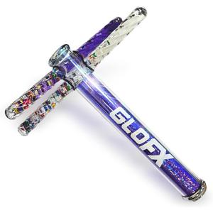 GloFX 7.5-inch Purple Liquid Kaleidoscope Tube - Colorful Kaleidoscopes for Adults, Flow Toys Rave Glitter Wands - Sensory Glitter Wands and Rave Toys