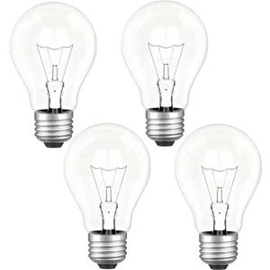 100W Incandescent Light Bulbs,Dimmable Medium E26 Base Light Bulbs,A19 Incandescent Light Bulbm (4)