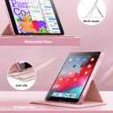 INFILAND Rotating Case for iPad 9th Generation (2021) / 8th Generation (2020) / 7th Generation (2019) 10.2 Inch 360 Rotating Cute Glitter Cover with Crystal Clear Back, Pencil Holder (Pink)