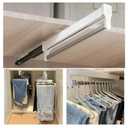 Pull Out Closet Valet Rod, Adjustable Sliding Heavy Duty Steel Top Mounted Clothes Storage Hanger Rail for Closet Wardrobe (292mm/11.5inch)