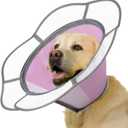 Soft Dog Cone Collar After Surgery Recovery,Adjustable E-Collar with Removable Shield,Lightweight,Breathable Anti-Licking Protective Cone for Large,Medium,Small Pets (Rose Pink, L (Neck:15.5''-19'')