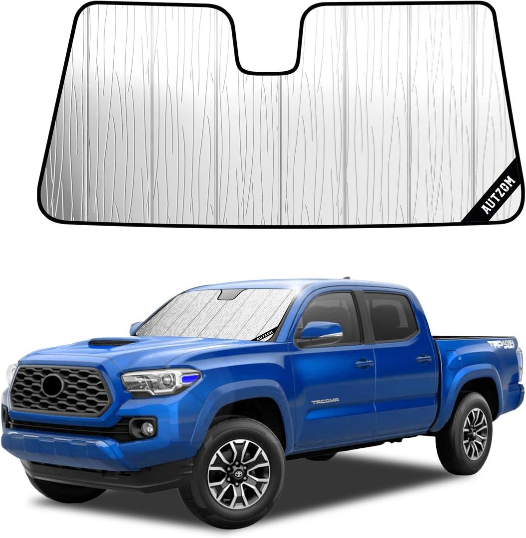 Windshield Sun Shade for Toyota Tacoma 2018-2023, Custom-fit Windshield Cover, Keep Vehicle Cool, Protect Dashboard, Foldable Car Window Shades Toyota Tacoma Accessories