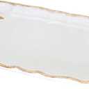 Warmtree Vintage Jewelry Organizer, Decorative Tray for Jewelry, Towel, Storage, Rings, Bracelets, Earrings, Cosmetics, Retro Design, Bow Decor Resin Plate Coquette for Room Decor, White