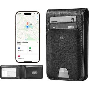 ESR Geo Wallet with Find My Functionality, RFID Blocking, Holds up to 11 Cards, Slim and Smart Wallet for Men, Replacement for AirTag Wallet Tracker(iOS Only, Not for Magsafe), Twillingt Black