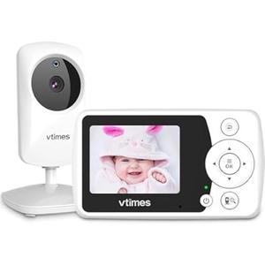VTimes Baby Monitor No WiFi 2.4" Screen, Video Baby Camera Monitor Night Vision, 1000ft Range, 2X Zoom, Ideal for Elderly Pet (NO Charging Plug)