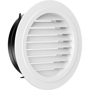 8 Inch Soffit Vent,HG Power Round Vent Cover with Built-in Screen Mesh, ABS Louver Round Air Vent Ceiling Diffuser for Exhaust Fan, Bathroom, Office and Home HVAC Ventilation, 200mm, White