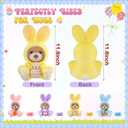Shappy 4 Pcs Easter Bunny Plush Toys, 12 Inch Bunny Rabbit Stuffed Animals with Carrot & Bear Face Design, Pastel Plush Set for Easter Basket Stuffers, Gifts for Kids