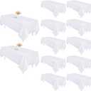 12 Pack White Table Cloth 60 x 126 Inch Rectangular Tablecloths for 8 Foot Rectangle Tables, Wrinkle Resistant White Tablecloth Washable Polyester Fabric Table Covers for Buffet Wedding Party Banquet