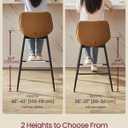 VASAGLE Bar Stools Set of 2, Counter Height, with Back, 24.8-Inch | PU Leather, Ergonomic Backrest, Metal Legs, for Kitchen Island, Easy Assembly, Caramel Brown