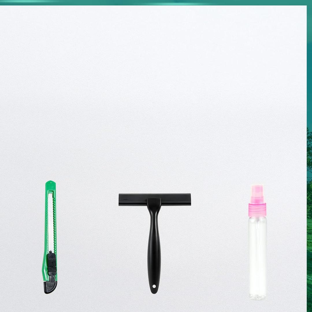 Frosted Glass Window Film with Tools,Reusable Window Privacy Film,Static Clings Window Film Kit for Home Bathroom and Office. (White, 35.4Inch78.7Inch)