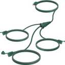 EP Outdoor Extension Cord 1 to 3 Splitter, Max 6ft End to End (12FT Total), 3 Prong Outlets Plugs, 16/3 SJTW Weatherproof Wire for Christmas Landscape String Lights, Green