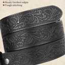 Leather Western Buckle Belts for Woman Men Christmas Gifts, Cowboy Cowgirl Country Embossed Belt for Jeans