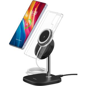 Magnetic Charger Stand for Samsung S26 Ultra/S26+/S26/S25/S24, Detachable Wireless Charging Station Compatible with MagSafe fo riPhone Air/17/16/15/14/13/12