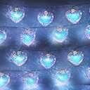 20 LED Disco Ball Mirror LED Party String Light Christmas Lanterns for Holiday Wall Window Tree Decorations Indoor Outdoor Patio Party Yard Garden Kids Bedroom Living Dorm (Ocean Love Blue, 20-LED)