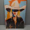 Western Cowgirl Wall Art Funky Wild WestWall Wall Decor Trendy Vintage Abstract Canvas Prints women Aesthetic Painting for Dorm Apartment Bedroom Posters Pictures Framed 24x16