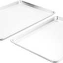 Nordic Ware Naturals Extra Large and Half Sheet Set - USA Made Aluminum Commercial Quality Sheet Pan for Baking or Roasting, Encapsulated Galvanized Steel Rim Prevents Warping, Big Sheet + Half Sheet, Half Sheet and Big Sheet, 1-Pack